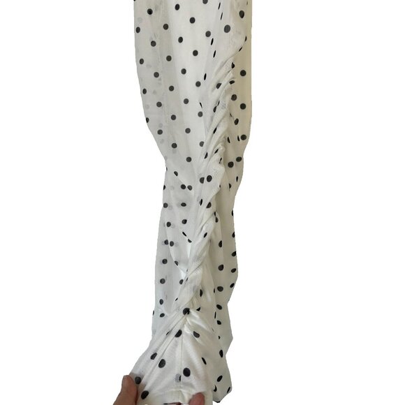 REFORMATION Mini Dress Polka Dot Print Size XS Ruched Lined Bodycon - Picture 5 of 7